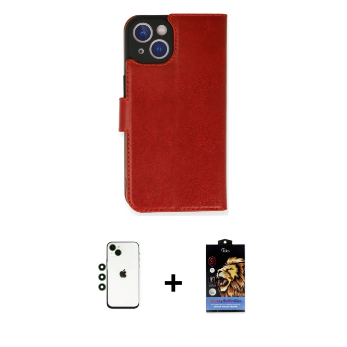 MARSİLYAN™- iPhone 14 Kılıf Siluet Işık Serisi - Siyah Buffer Hayalet Cam Ekran Koruyucu + Shine Kamera Lens - YL