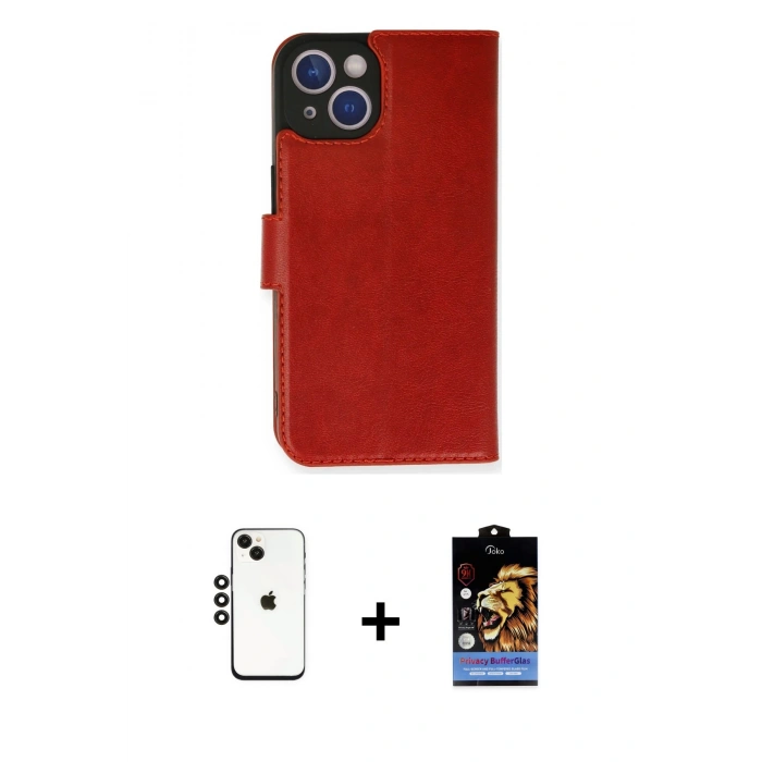 MARSİLYAN™- iPhone 14 Kılıf Siluet Işık Serisi - Siyah Buffer Hayalet Cam Ekran Koruyucu + Shine Kamera Lens - SH