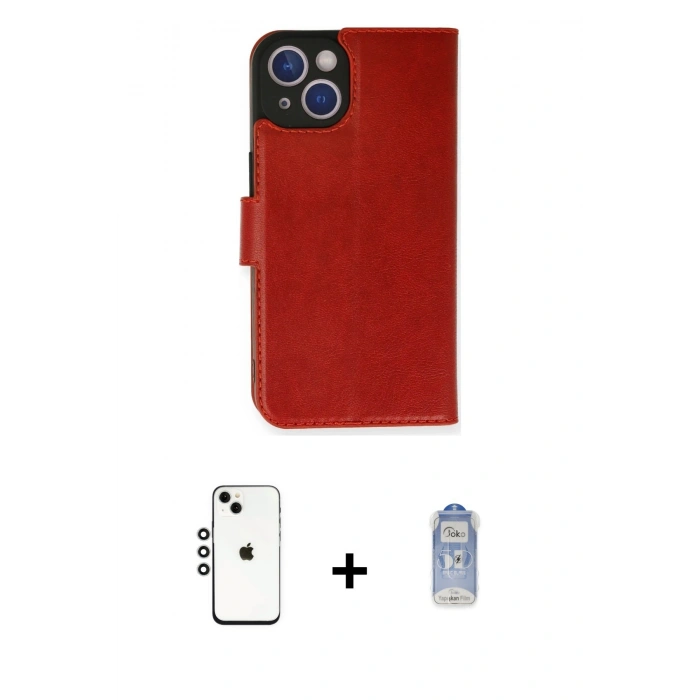 MARSİLYAN™- iPhone 14 Kılıf Siluet Işık Serisi - Siyah Joko Magic 5D Cam + Gümüş Shine Kamera Lens