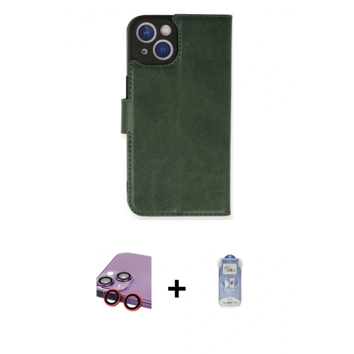 MARSİLYAN™- iPhone 14 Kılıf Siluet Işık Serisi - Siyah Joko Magic 5D Cam + Raze Metal Kamera Lens - KI