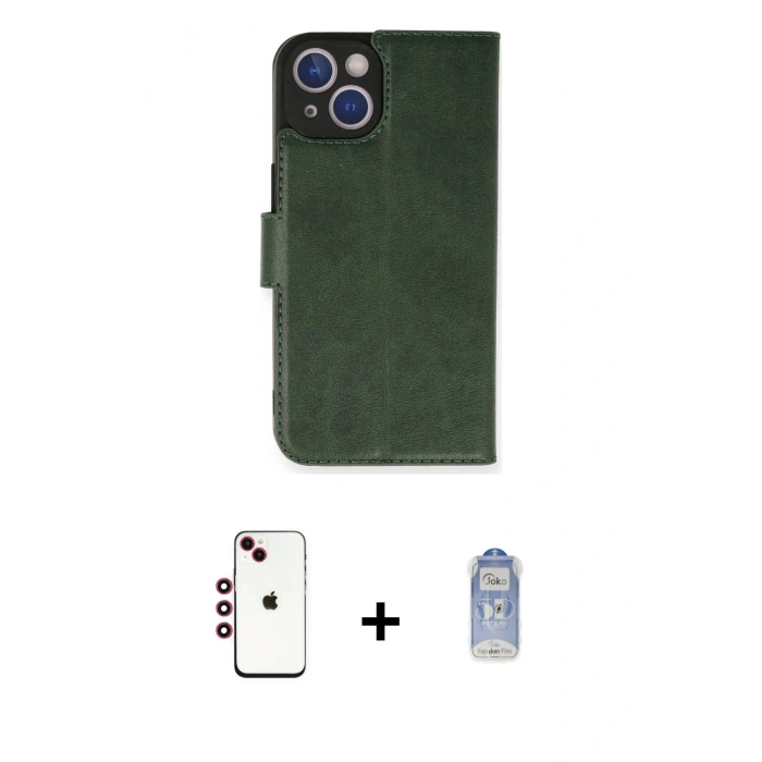MARSİLYAN™- iPhone 14 Kılıf Siluet Işık Serisi - Siyah Joko Magic 5D Cam + Shine Kamera Lens - KI