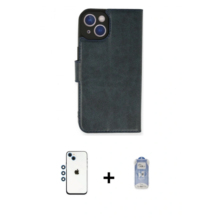 MARSİLYAN™- iPhone 14 Kılıf Siluet Işık Serisi - Siyah Joko Magic 5D Cam + Shine Kamera Lens - MI
