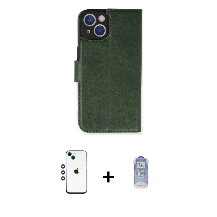MARSİLYAN™- iPhone 14 Kılıf Siluet Işık Serisi - Siyah Joko Magic 5D Cam + Shine Kamera Lens - MI