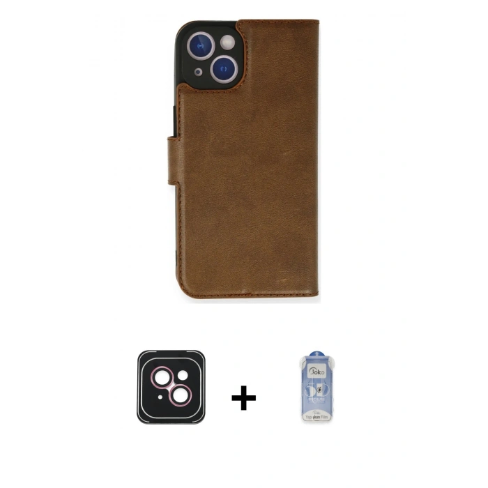 MARSİLYAN™- iPhone 14 Kılıf Siluet Işık Serisi - Siyah Joko Magic 5D Cam + PVD Metal Kamera Lens - PE