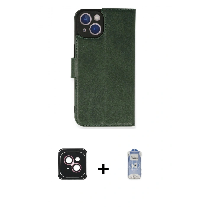 MARSİLYAN™- iPhone 14 Kılıf Siluet Işık Serisi - Siyah Joko Magic 5D Cam + PVD Metal Kamera Lens - PE