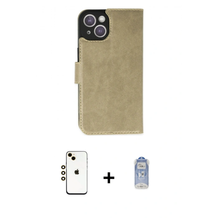 MARSİLYAN™- iPhone 14 Kılıf Siluet Işık Serisi - Siyah Joko Magic 5D Cam + Shine Kamera Lens - GD