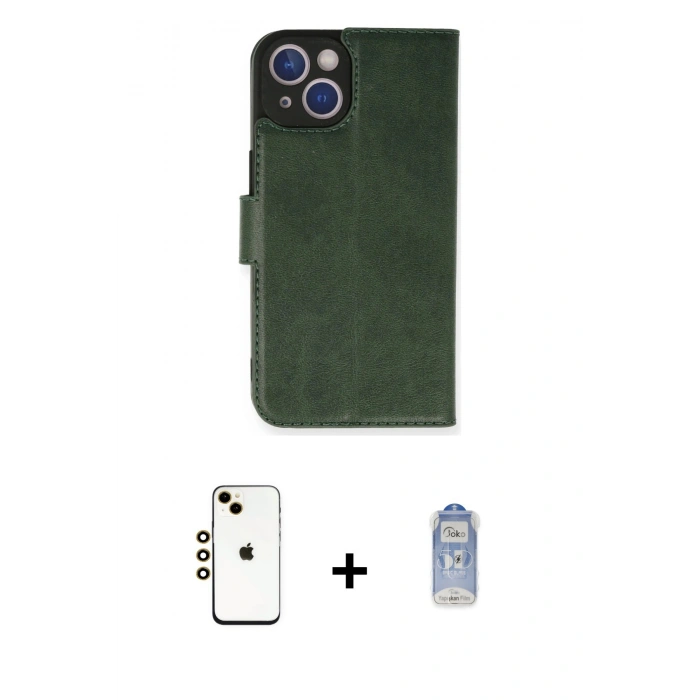 MARSİLYAN™- iPhone 14 Kılıf Siluet Işık Serisi - Siyah Joko Magic 5D Cam + Shine Kamera Lens - GD