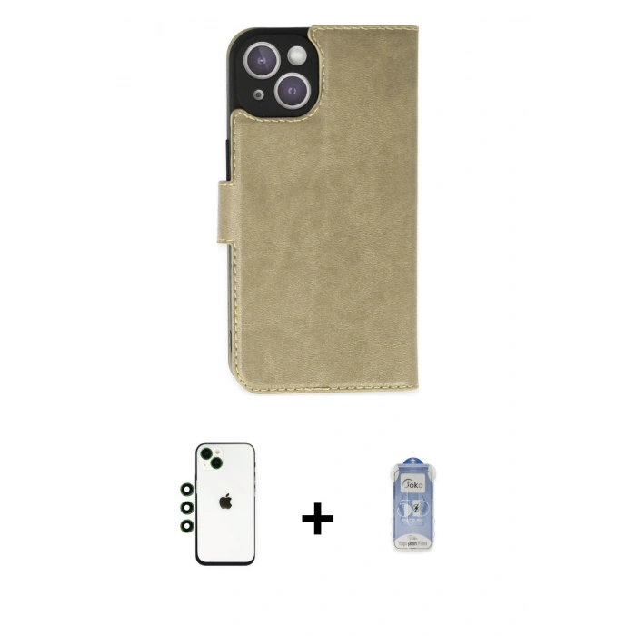MARSİLYAN™- iPhone 14 Kılıf Siluet Işık Serisi - Siyah Joko Magic 5D Cam + Shine Kamera Lens - YL