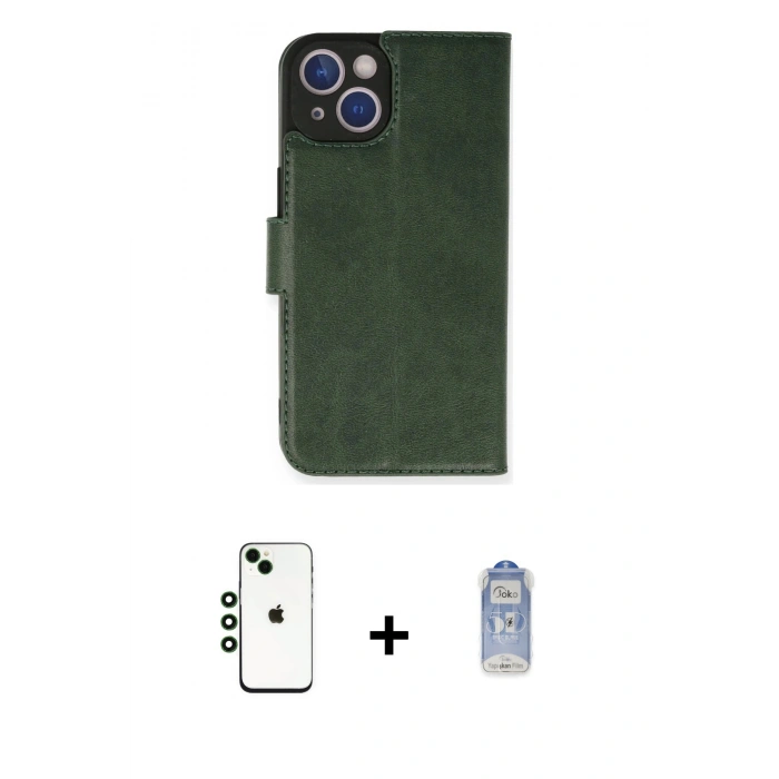 MARSİLYAN™- iPhone 14 Kılıf Siluet Işık Serisi - Siyah Joko Magic 5D Cam + Shine Kamera Lens - YL
