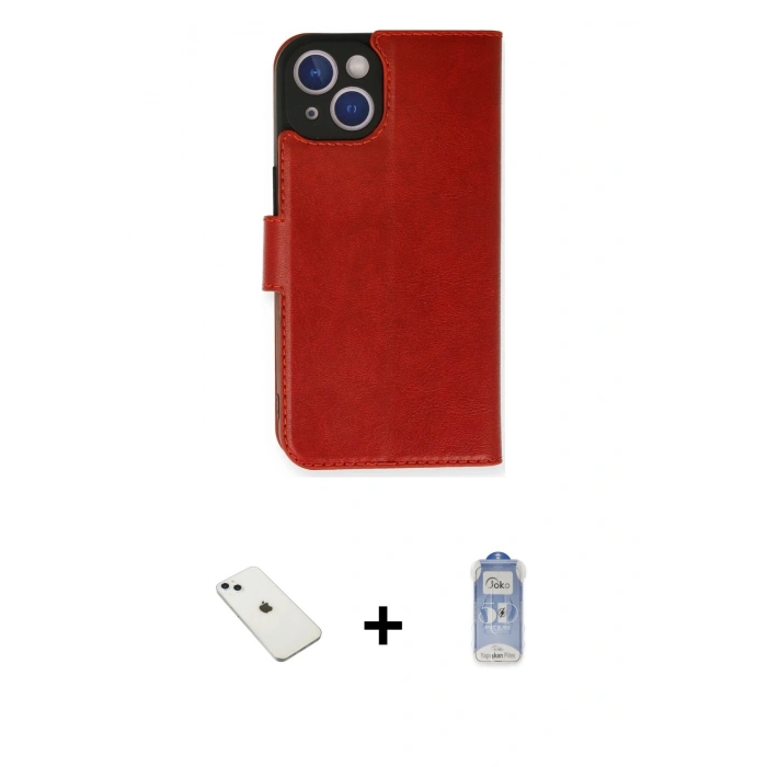 MARSİLYAN™- iPhone 14 Kılıf Siluet Işık Serisi - Siyah Joko Magic 5D Cam + Sierra Blue Diamond Kamera Lens