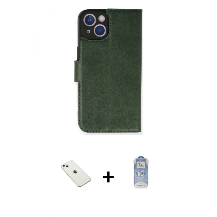 MARSİLYAN™- iPhone 14 Kılıf Siluet Işık Serisi - Siyah Joko Magic 5D Cam + Sierra Blue Diamond Kamera Lens