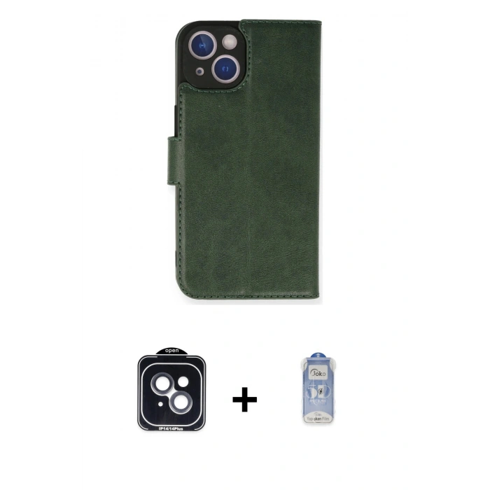 MARSİLYAN™- iPhone 14 Kılıf Siluet Işık Serisi - Siyah Joko Magic 5D Cam + PVD Metal Kamera Lens - SH