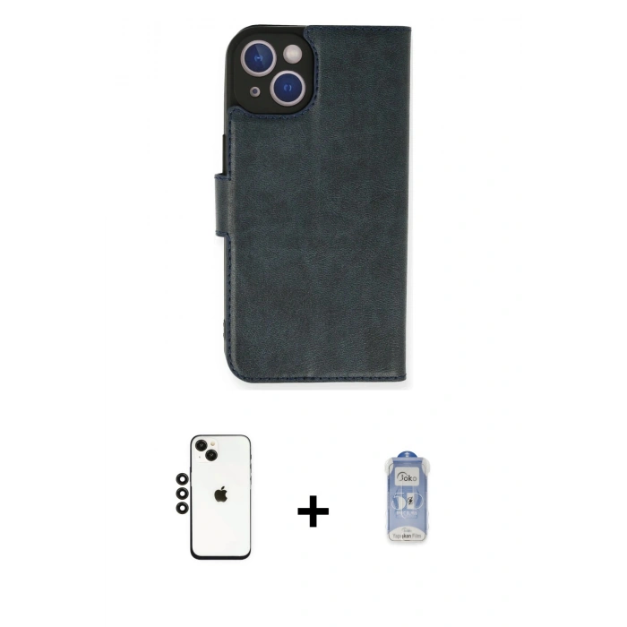 MARSİLYAN™- iPhone 14 Kılıf Siluet Işık Serisi - Siyah Joko Magic 5D Cam + Shine Kamera Lens - SH