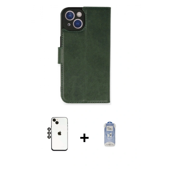 MARSİLYAN™- iPhone 14 Kılıf Siluet Işık Serisi - Siyah Joko Magic 5D Cam + Shine Kamera Lens - SH
