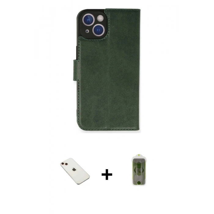 MARSİLYAN™- iPhone 14 Kılıf Siluet Işık Serisi - Siyah Joko Magic 5D Hayalet Cam + Diamond Kamera Lens - KI