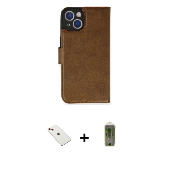 MARSİLYAN™- iPhone 14 Kılıf Siluet Işık Serisi - Siyah Joko Magic 5D Hayalet Cam + Diamond Kamera Lens - KI
