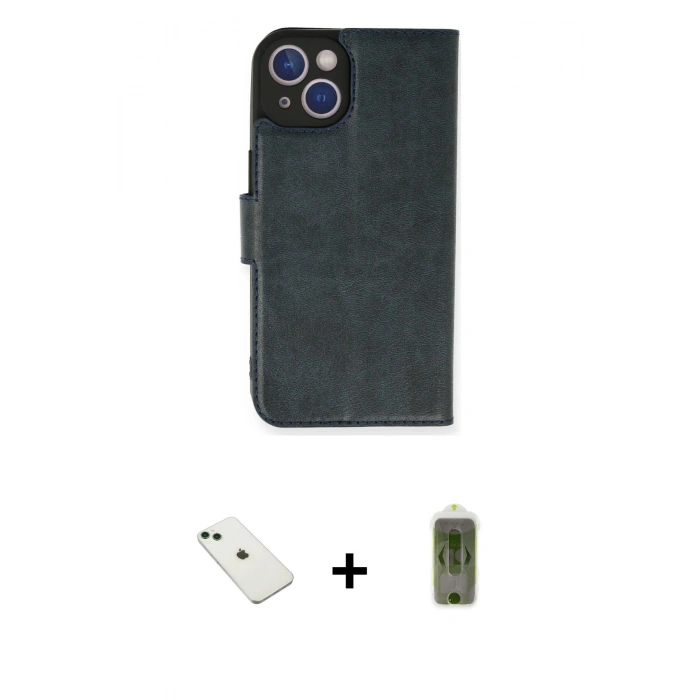 MARSİLYAN™- iPhone 14 Kılıf Siluet Işık Serisi - Siyah Joko Magic 5D Hayalet Cam + Diamond Kamera Lens - YL