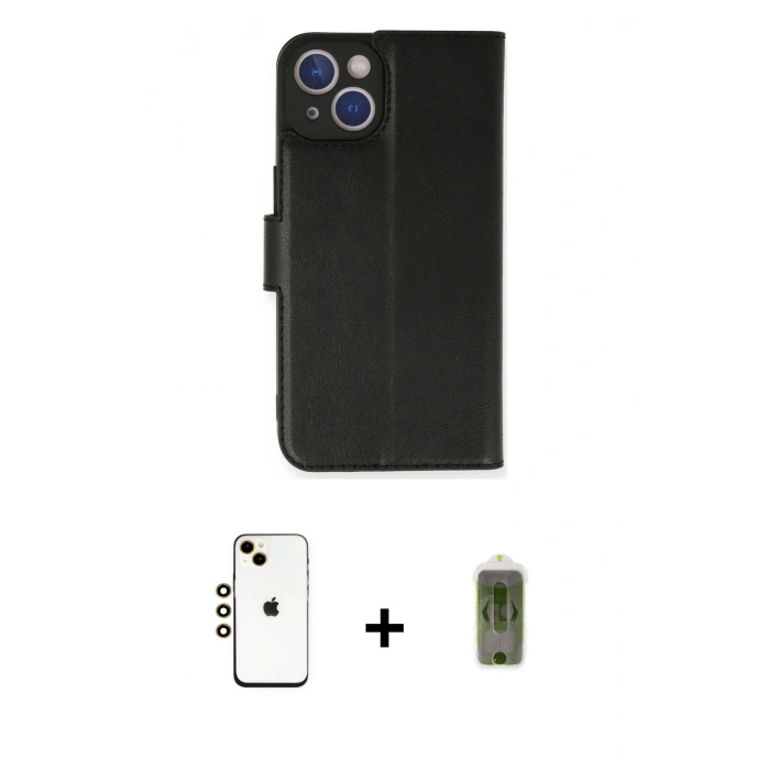 MARSİLYAN™- iPhone 14 Kılıf Siluet Işık Serisi - Siyah Joko Magic 5D Hayalet Cam + Shine Kamera Lens - GD
