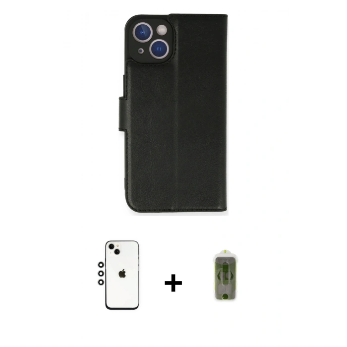MARSİLYAN™- iPhone 14 Kılıf Siluet Işık Serisi - Siyah Joko Magic 5D Hayalet Cam + Shine Kamera Lens - GS