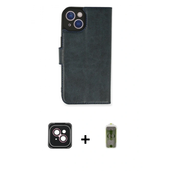 MARSİLYAN™- iPhone 14 Kılıf Siluet Işık Serisi - Siyah Joko Magic 5D Hayalet Cam + PVD Metal Kamera Lens - PE