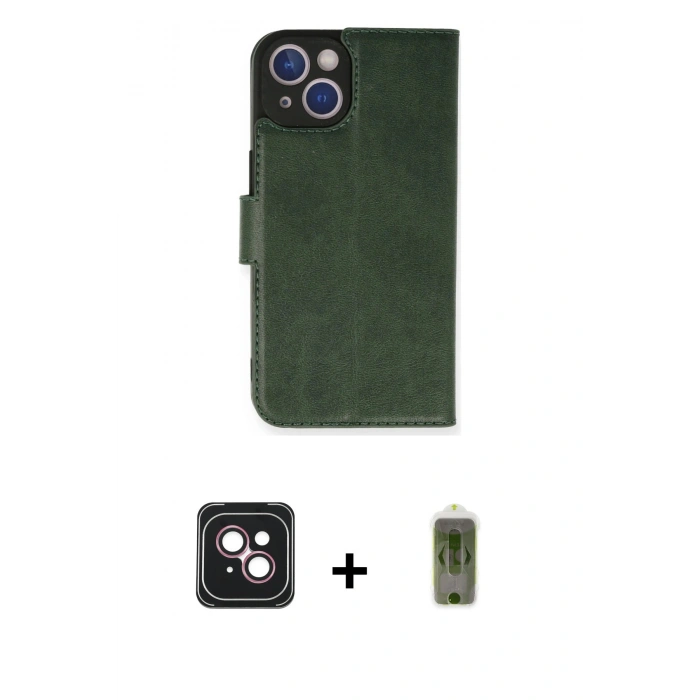 MARSİLYAN™- iPhone 14 Kılıf Siluet Işık Serisi - Siyah Joko Magic 5D Hayalet Cam + PVD Metal Kamera Lens - PE