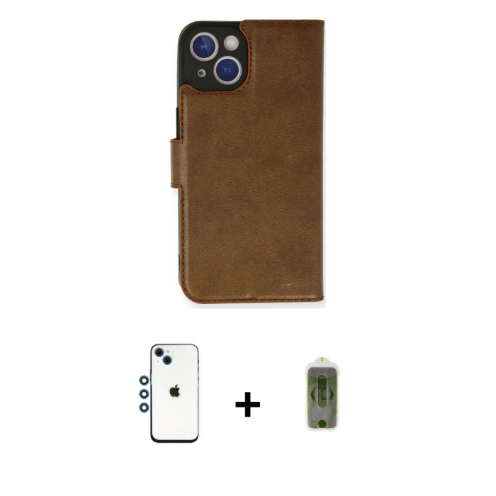 MARSİLYAN™- iPhone 14 Kılıf Siluet Işık Serisi - Siyah Joko Magic 5D Hayalet Cam + Shine Kamera Lens - MI