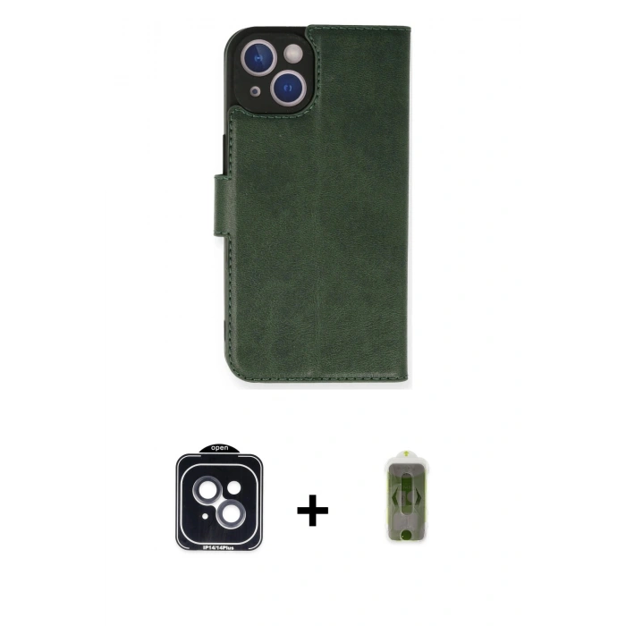MARSİLYAN™- iPhone 14 Kılıf Siluet Işık Serisi - Siyah Joko Magic 5D Hayalet Cam + PVD Metal Kamera Lens - SH