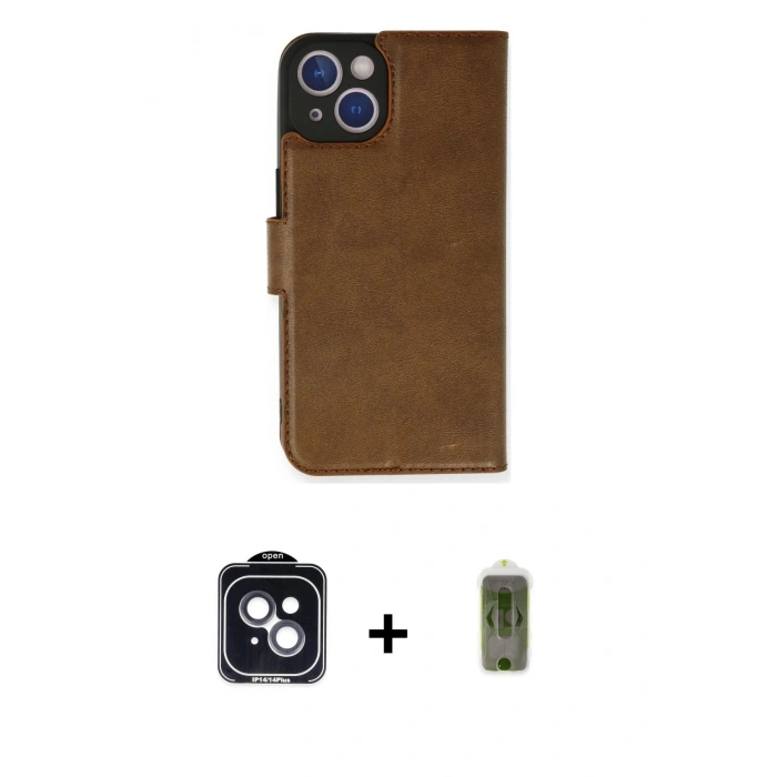 MARSİLYAN™- iPhone 14 Kılıf Siluet Işık Serisi - Siyah Joko Magic 5D Hayalet Cam + PVD Metal Kamera Lens - SH