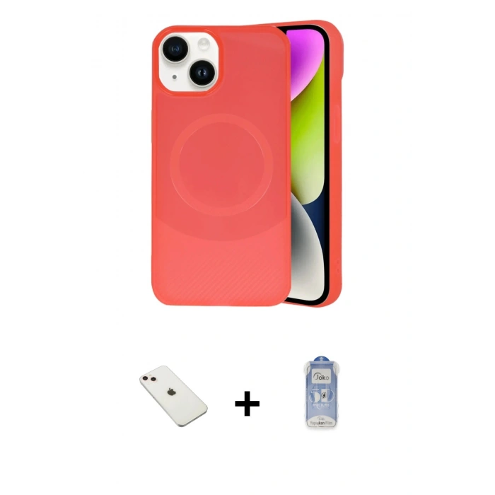 MARSİLYAN™- iPhone 14 Kılıf Ufuk Serisi - Siyah Joko Magic 5D Cam + Diamond Kamera Lens - PE