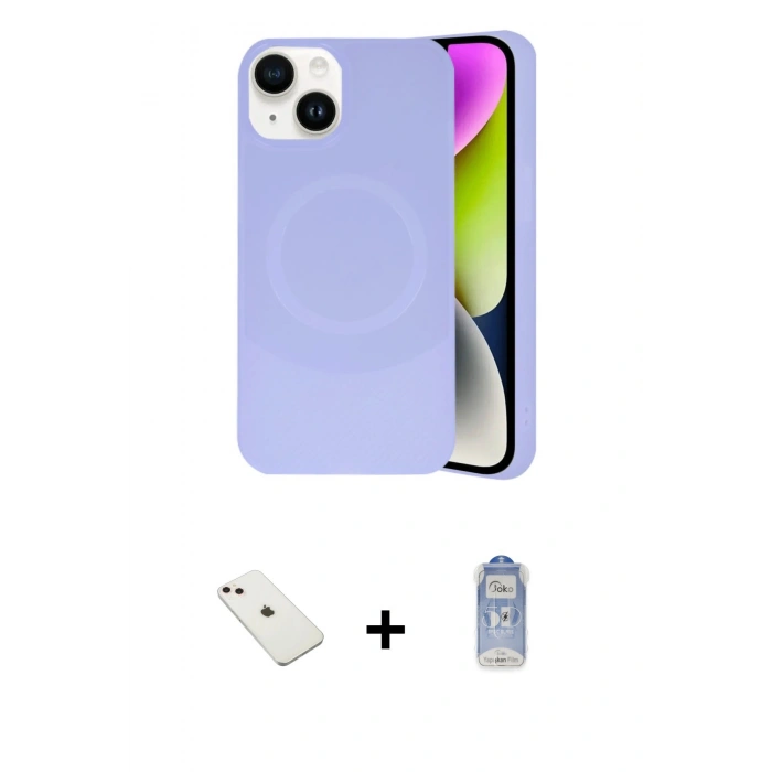 MARSİLYAN™- iPhone 14 Kılıf Ufuk Serisi - Siyah Joko Magic 5D Cam + Diamond Kamera Lens - PE