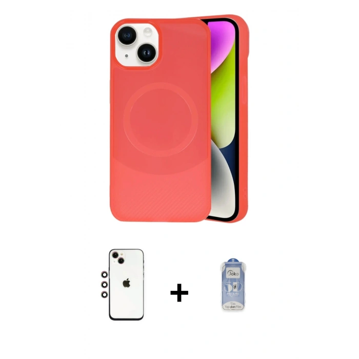 MARSİLYAN™- iPhone 14 Kılıf Ufuk Serisi - Siyah Joko Magic 5D Cam + Shine Kamera Lens - GI
