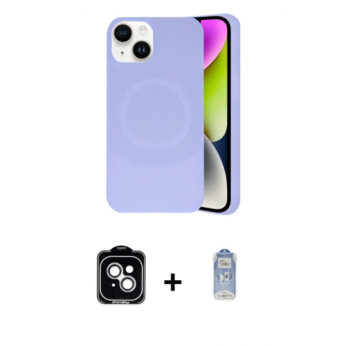MARSİLYAN™- iPhone 14 Kılıf Ufuk Serisi - Siyah Joko Magic 5D Cam + PVD Metal Kamera Lens - GS