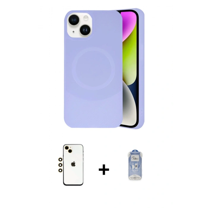 MARSİLYAN™- iPhone 14 Kılıf Ufuk Serisi - Siyah Joko Magic 5D Cam + Shine Kamera Lens - GD