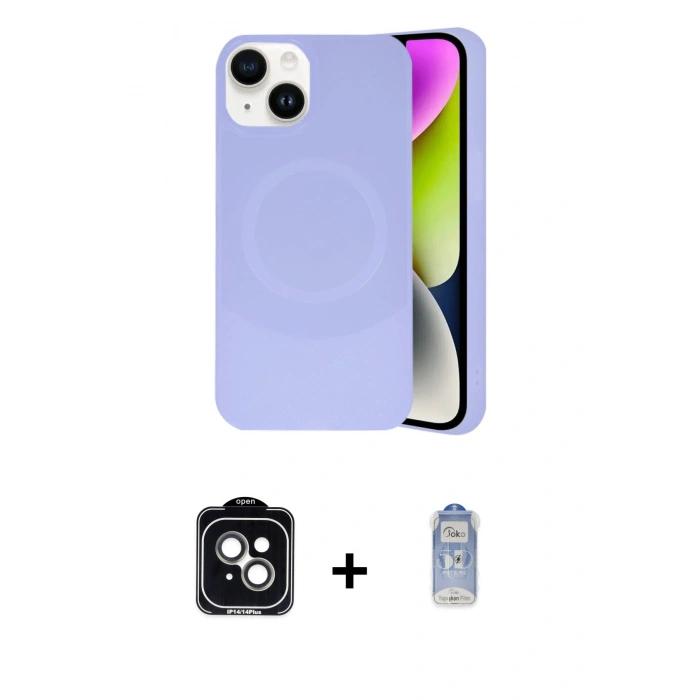 MARSİLYAN™- iPhone 14 Kılıf Ufuk Serisi - Siyah Joko Magic 5D Cam + PVD Metal Kamera Lens - YL