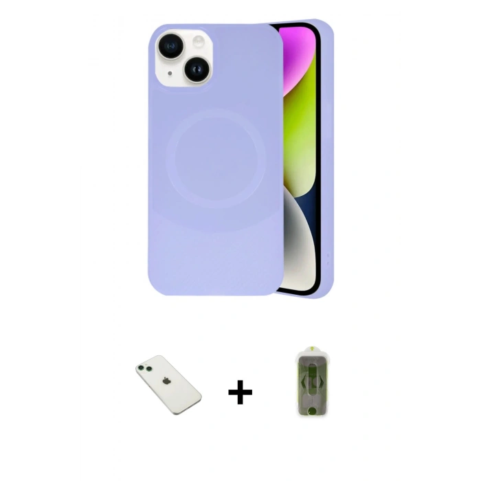 MARSİLYAN™- iPhone 14 Kılıf Ufuk Serisi - Siyah Joko Magic 5D Hayalet Cam + Diamond Kamera Lens - YL