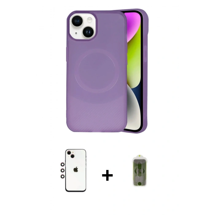 MARSİLYAN™- iPhone 14 Kılıf Ufuk Serisi - Siyah Joko Magic 5D Hayalet Cam + Shine Kamera Lens - GI