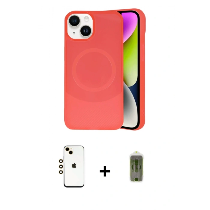 MARSİLYAN™- iPhone 14 Kılıf Ufuk Serisi - Siyah Joko Magic 5D Hayalet Cam + Shine Kamera Lens - GD