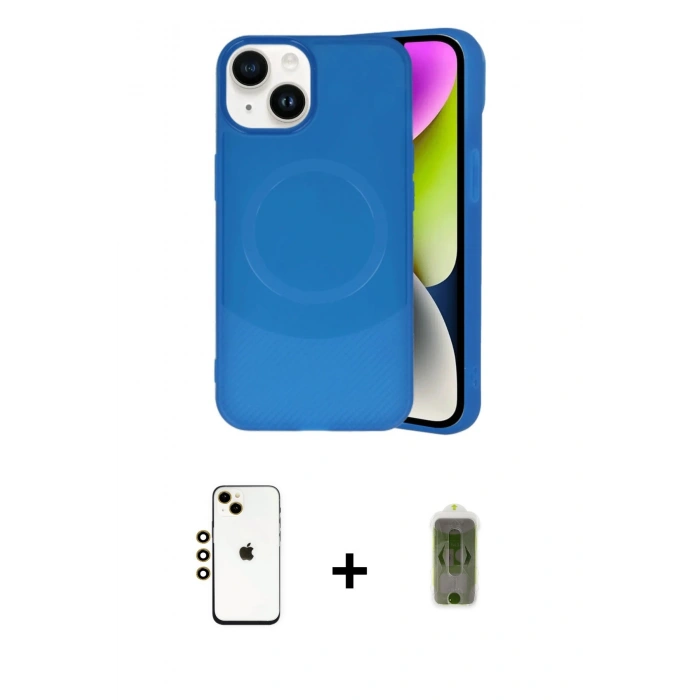 MARSİLYAN™- iPhone 14 Kılıf Ufuk Serisi - Siyah Joko Magic 5D Hayalet Cam + Shine Kamera Lens - GD