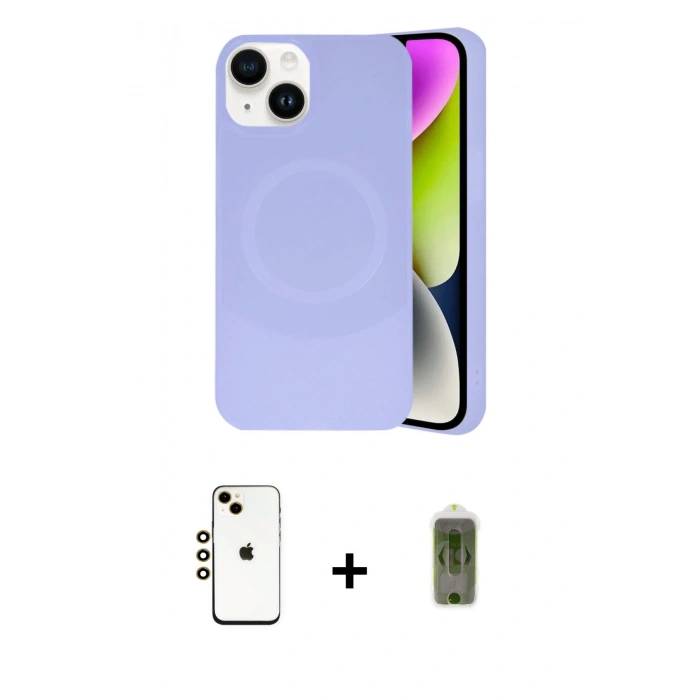 MARSİLYAN™- iPhone 14 Kılıf Ufuk Serisi - Siyah Joko Magic 5D Hayalet Cam + Shine Kamera Lens - GD
