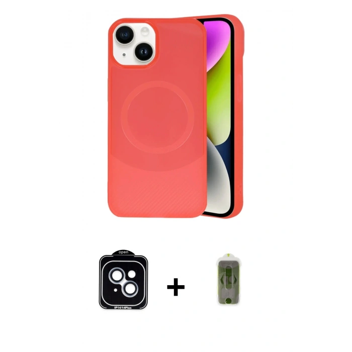 MARSİLYAN™- iPhone 14 Kılıf Ufuk Serisi - Siyah Joko Magic 5D Hayalet Cam + PVD Metal Kamera Lens - MI