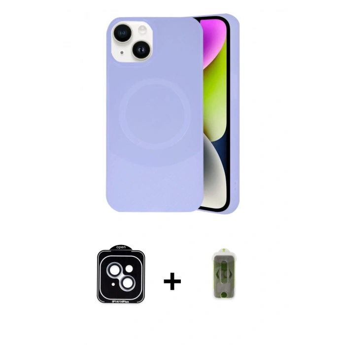 MARSİLYAN™- iPhone 14 Kılıf Ufuk Serisi - Siyah Joko Magic 5D Hayalet Cam + PVD Metal Kamera Lens - MI