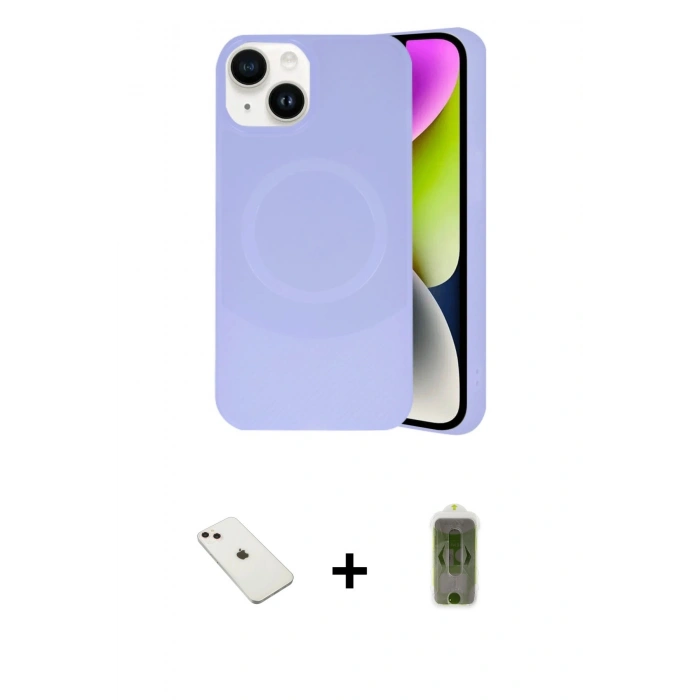 MARSİLYAN™- iPhone 14 Kılıf Ufuk Serisi - Siyah Joko Magic 5D Hayalet Cam + Diamond Kamera Lens - PE