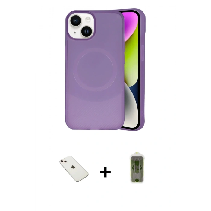 MARSİLYAN™- iPhone 14 Kılıf Ufuk Serisi - Siyah Joko Magic 5D Hayalet Cam + Diamond Kamera Lens - PE