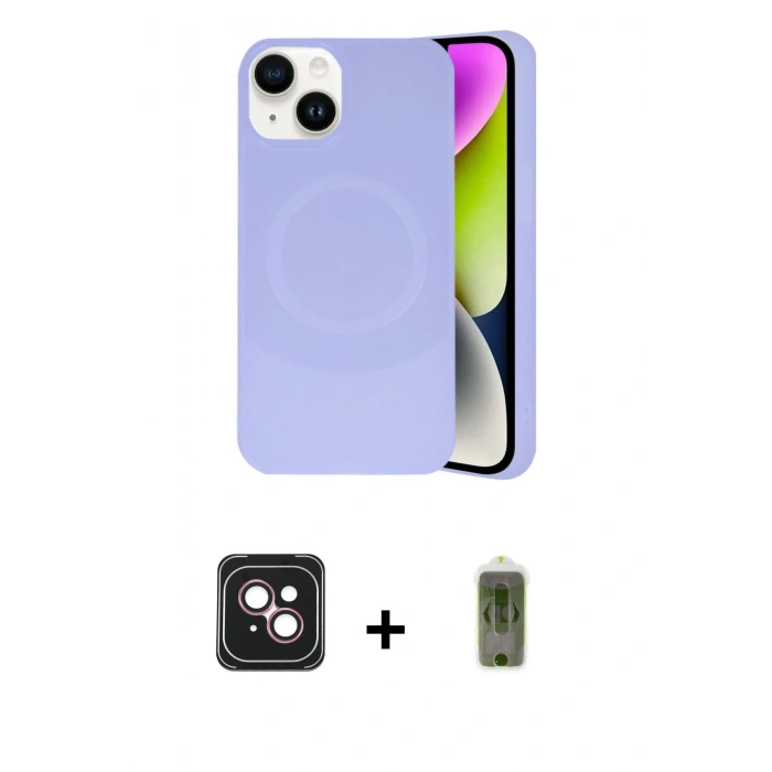 MARSİLYAN™- iPhone 14 Kılıf Ufuk Serisi - Siyah Joko Magic 5D Hayalet Cam + PVD Metal Kamera Lens - PE