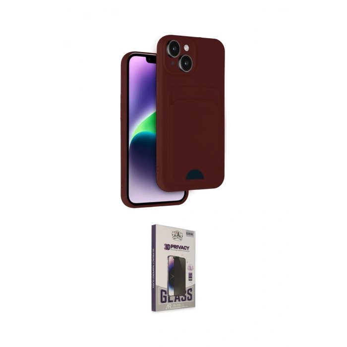 MARSİLYAN™- iPhone 14 Kılıf Vadi Çizgi Prime - Siyah Bilvis Hayalet Cam Ekran Koruyucu