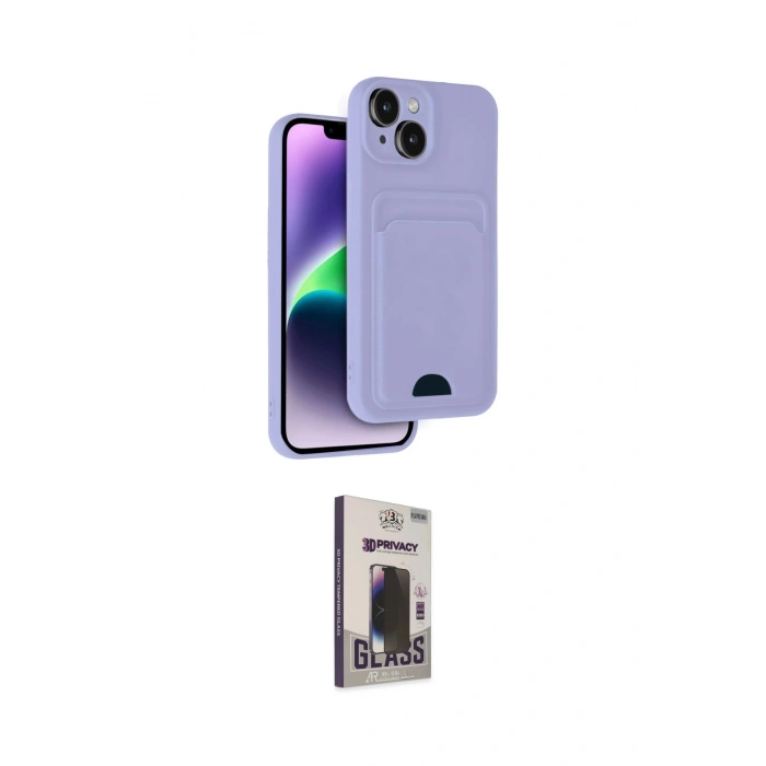 MARSİLYAN™- iPhone 14 Kılıf Vadi Çizgi Prime - Siyah Bilvis Hayalet Cam Ekran Koruyucu