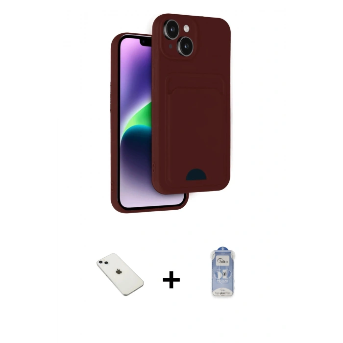 MARSİLYAN™- iPhone 14 Kılıf Vadi Çizgi Prime - Siyah Joko Magic 5D Cam + Diamond Kamera Lens - SABE