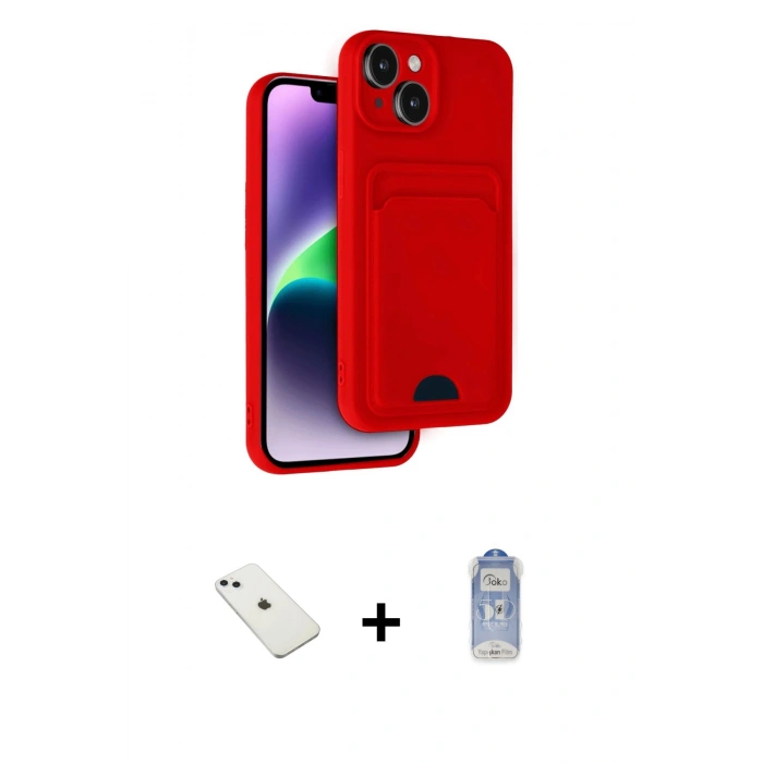 MARSİLYAN™- iPhone 14 Kılıf Vadi Çizgi Prime - Siyah Joko Magic 5D Cam + Diamond Kamera Lens - SABE