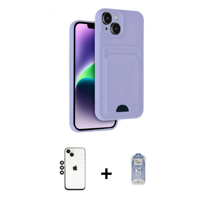 MARSİLYAN™- iPhone 14 Kılıf Vadi Çizgi Prime - Siyah Joko Magic 5D Cam + Shine Kamera Lens - SH