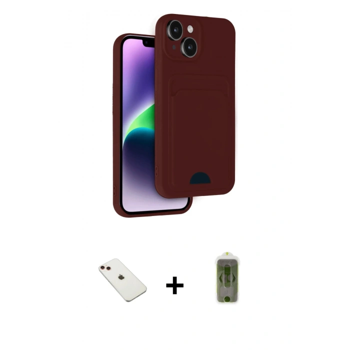 MARSİLYAN™- iPhone 14 Kılıf Vadi Çizgi Prime - Siyah Joko Magic 5D Hayalet Cam + Diamond Kamera Lens - KI